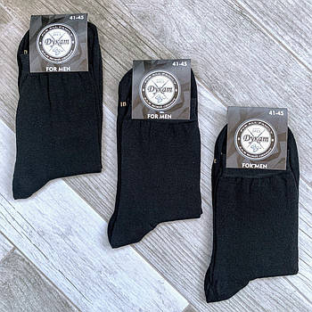 Шкарпетки чоловічі демісезонні бавовна Дукат, 41-45 розмір, чорні, 001-021
