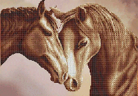 Схема вишивка бісером Пара коней