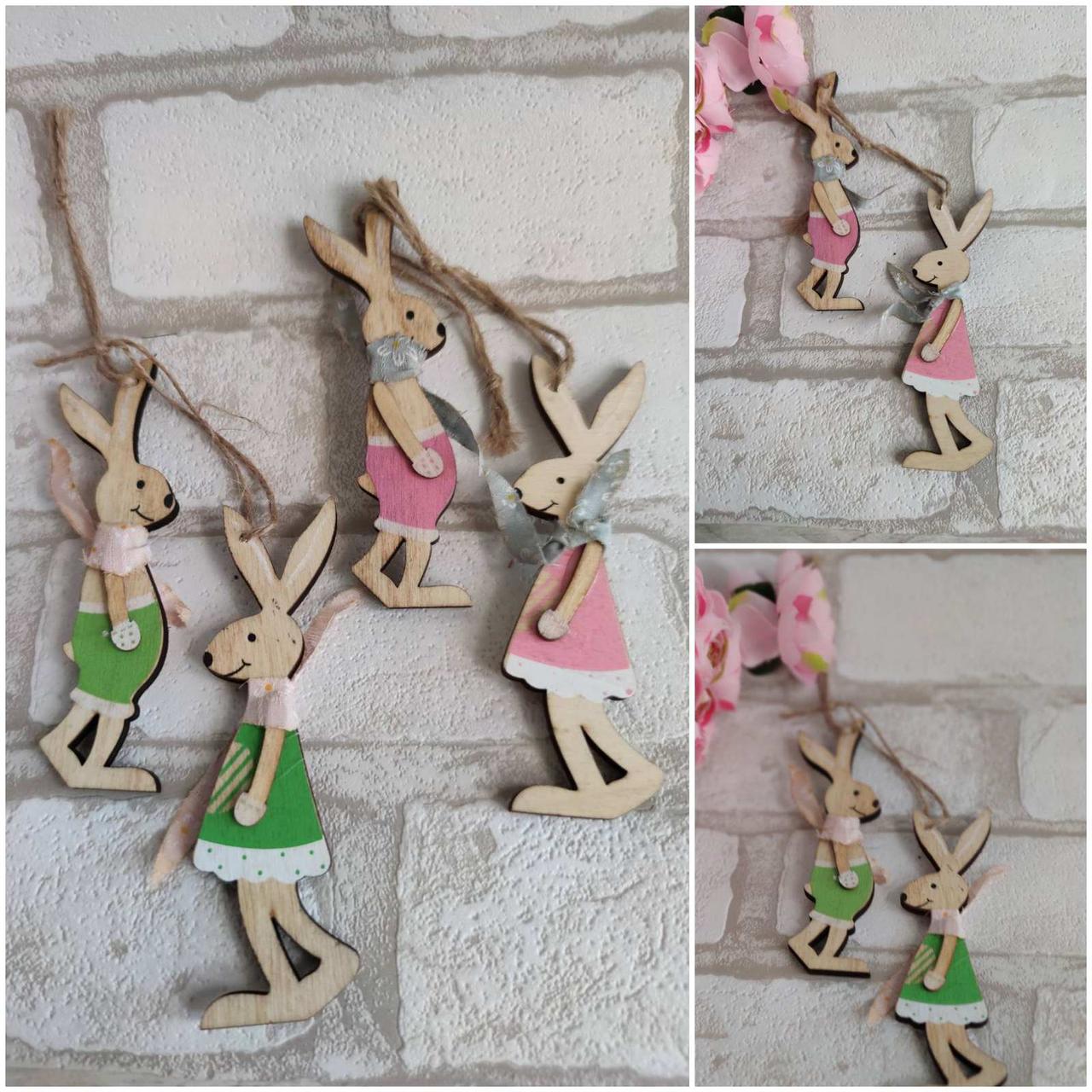 Підвіска пасхальна із дерева, прикраса на кошик h-12 см, фото 1