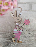 Підвіска "Кролик" великодній декор, із дерева, h-12 см, фото 2