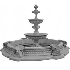 Форма для фонтана з бетону "Венський із басейном" No4 склопластикова