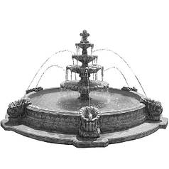 Форма для фонтана з бетону "Перлина з великим басейном" No5 склопластикова