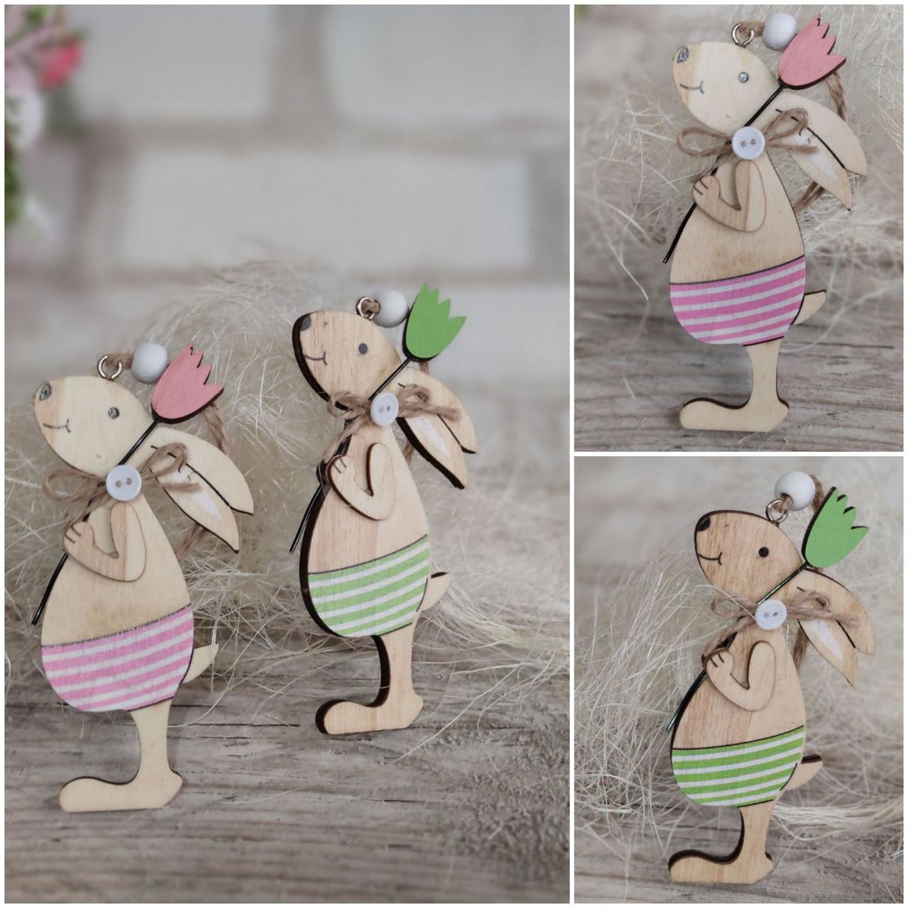 Підвіска пасхальна із дерева, до Великодня, h-11 cm, фото 1