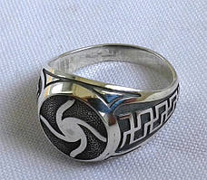 Перстень "Велесовик" з чорнінням (без чорніння) срібло 925 проба