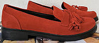 Mercy! Женские красные замшевые лоферы loafer мокасины на низком ходу мерси Новинка