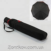 Чорна парасолька напівавтомат на 10 карбонових спиць від фірми "Bellissimo".