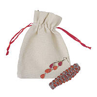 Подарункові мішечки з текстилю з червоною стрічкою, фото 1