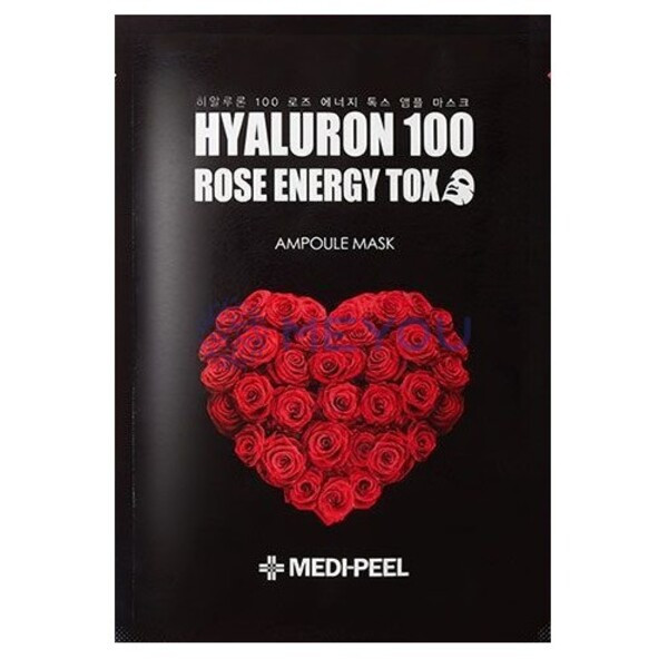 Тканинна маска-детокс з екстрактом троянди Medi-Peel Hyaluron Rose Energy Tox Ampoule Mask