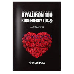 Тканинна маска-детокс з екстрактом троянди Medi-Peel Hyaluron Rose Energy Tox Ampoule Mask