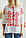 Легка жіноча літня біла етнічна блуза з червоною вишивкою №975-2, фото 3