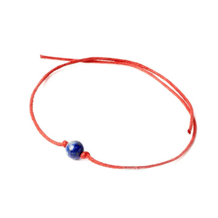 Браслет червона нитка Лазуріт, фото 1