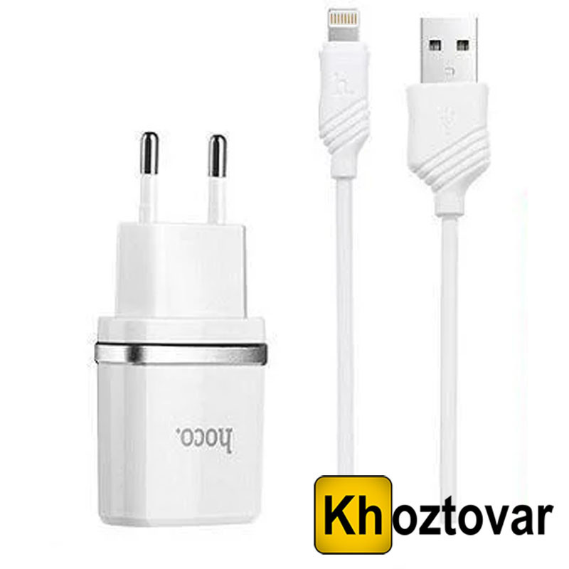 Зарядний пристрій із кабелем Lightning Hoco C11