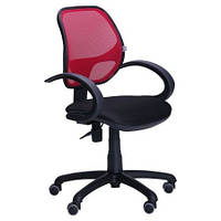 Кресло офисное Байт подлокотники АМФ-5 сиденье сетка черная, спинка сетка красная (AMF-ТМ)