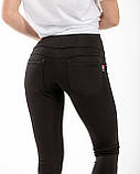 Легінси жіночі чорного кольору з мікродайвингу з кишенями і високою посадкою, фото 3