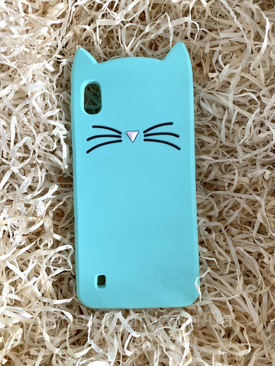 Силіконовий чохол Cat для Samsung A10, м'ятний