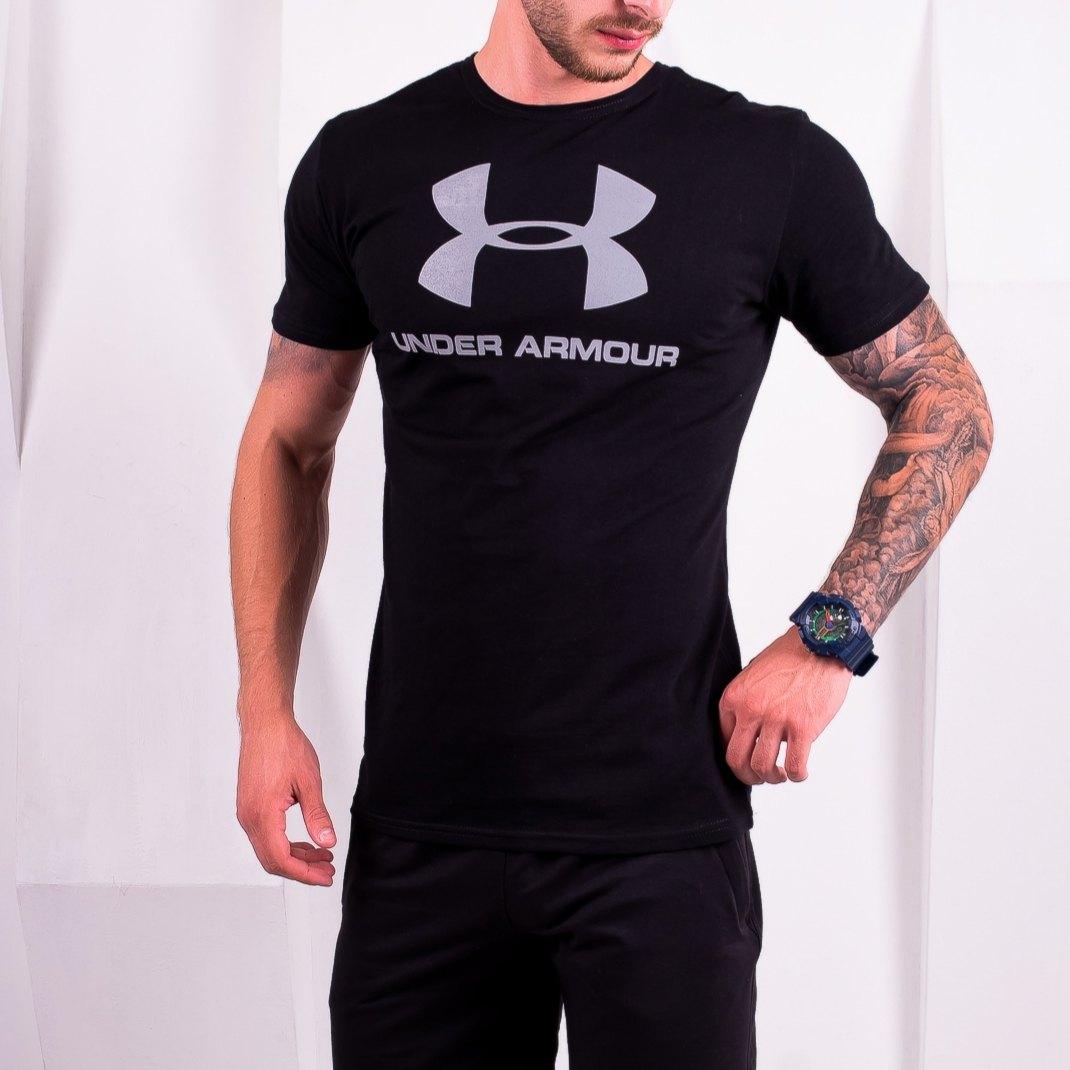 Футболка чоловіча спортивна under armour X black чоловіча футболка приталені андер армур