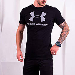 Футболка чоловіча спортивна under armour X black чоловіча футболка приталені андер армур