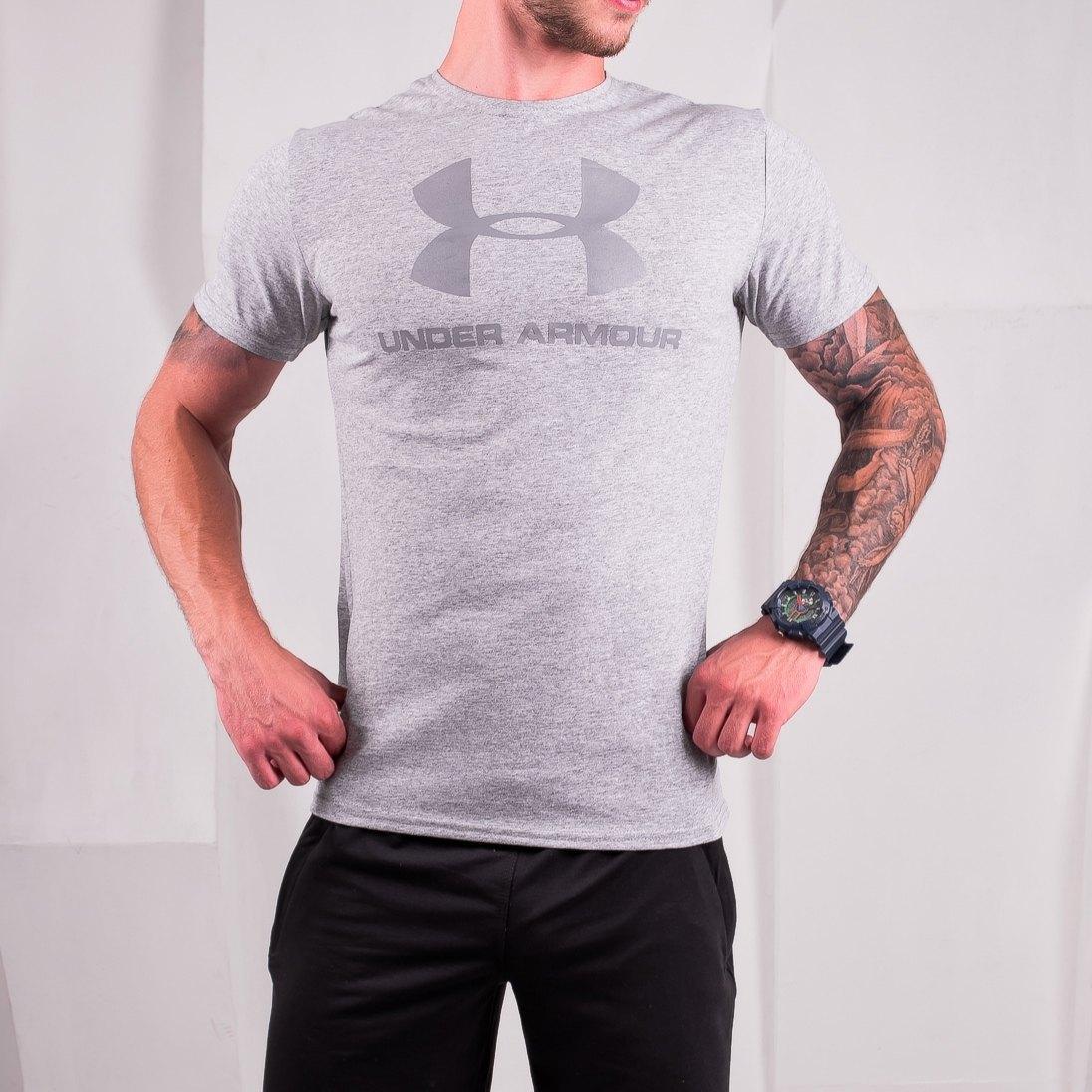 Футболка чоловіча спортивна under armour X grey чоловіча футболка приталені андер армур