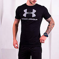 Мужская футболка спортивная Under Armour X Black Футболка мужская Андер Армур летняя стрейчевая