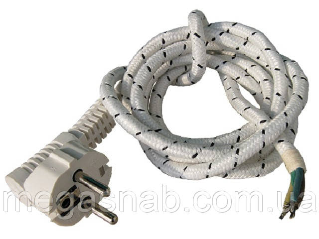 Шнур для утюга с заземлением и угловой вилкой S210 2м 10А 220В, провод ...
