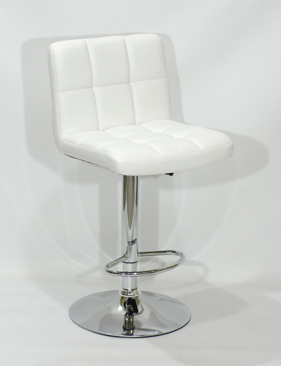 Барний стілець Арно білий кожзам + хром/ Arno BAR CH - Base