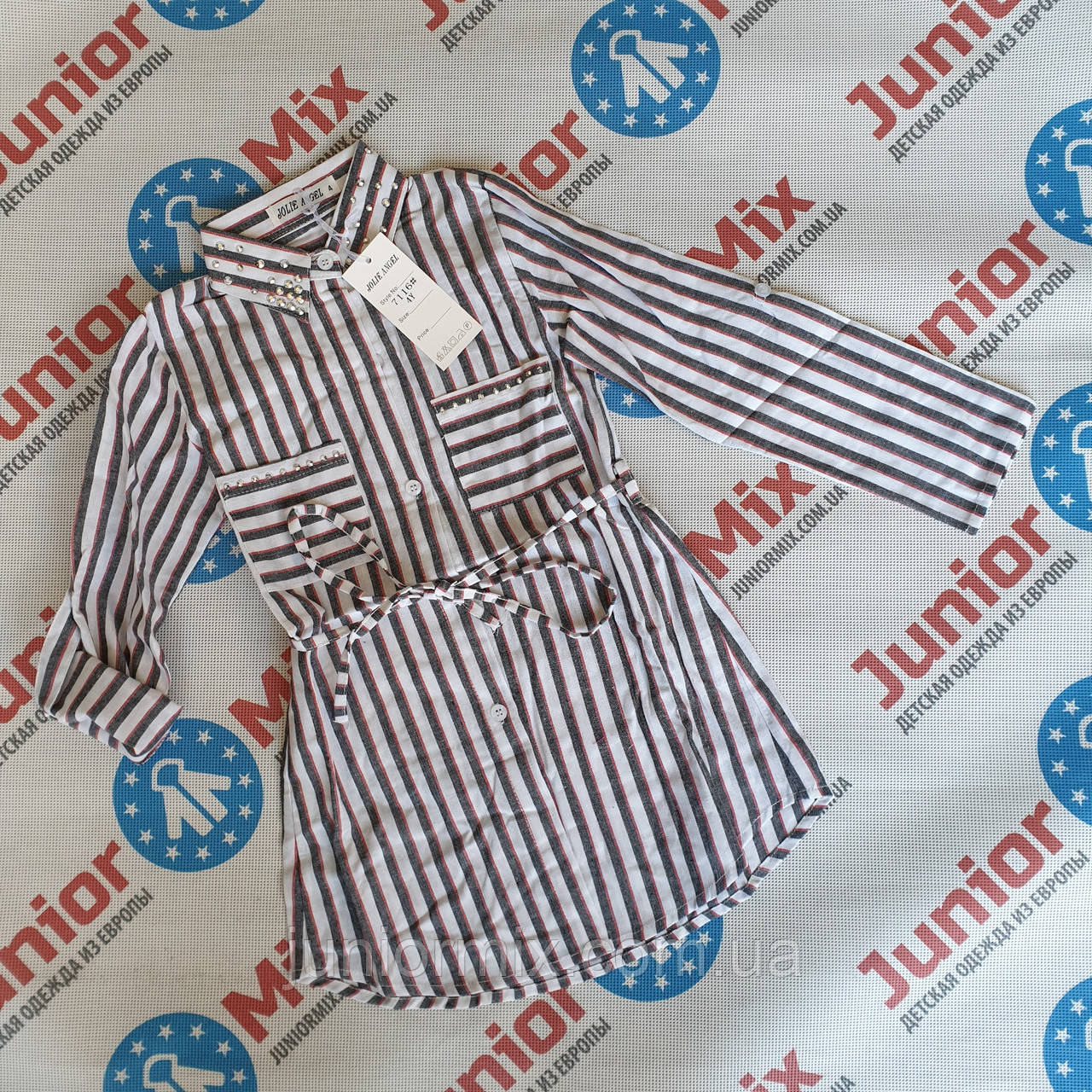 Дитячі подовжені сорочки в смужку на дівчинку гуртом