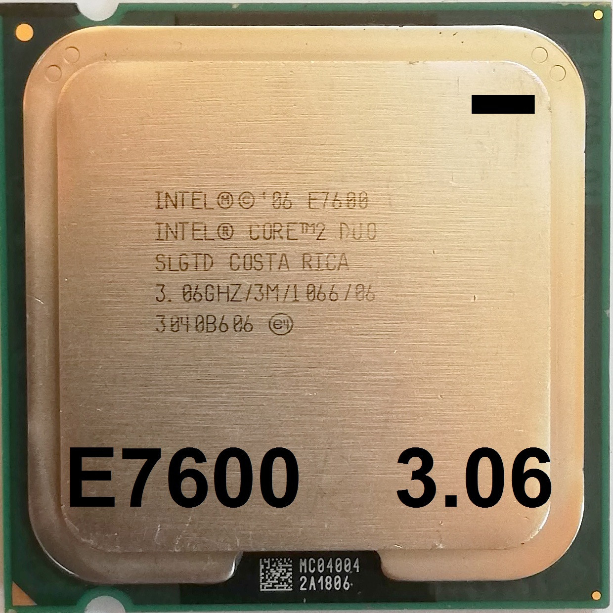 Процесор Intel Core 2 Duo E7600 R0 SLGTD 3.06 GHz 3M Cache 1066 MHz FSB Socket 775 Б/В - МІНУС