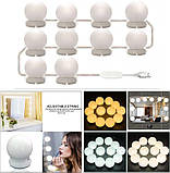 LED лампочки 10 шт для гримерного дзеркала 3 режими Vanity Mirror Lights, фото 3