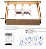 LED лампочки 10 шт для гримерного дзеркала 3 режими Vanity Mirror Lights, фото 9