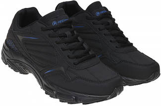 Кросівки з нубука Restime PMO19502 чорні з синіми вставками, фото 3