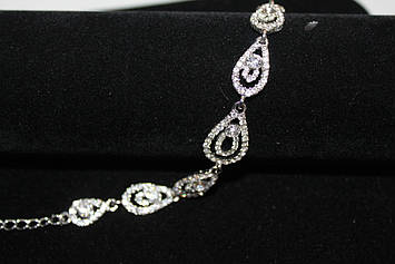 Чудовий браслет сріблястий з камінням гірський кришталь