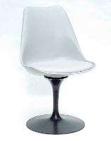 Стілець поворотний Milan-T-2 ВК сірий 10 пластик із м'якою подушкою на чорній нозі Tulip Eero Saarinen, фото 2