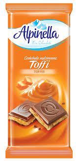 Молочний шоколад з карамельною начинкою Alpinella Toffee, 90 г