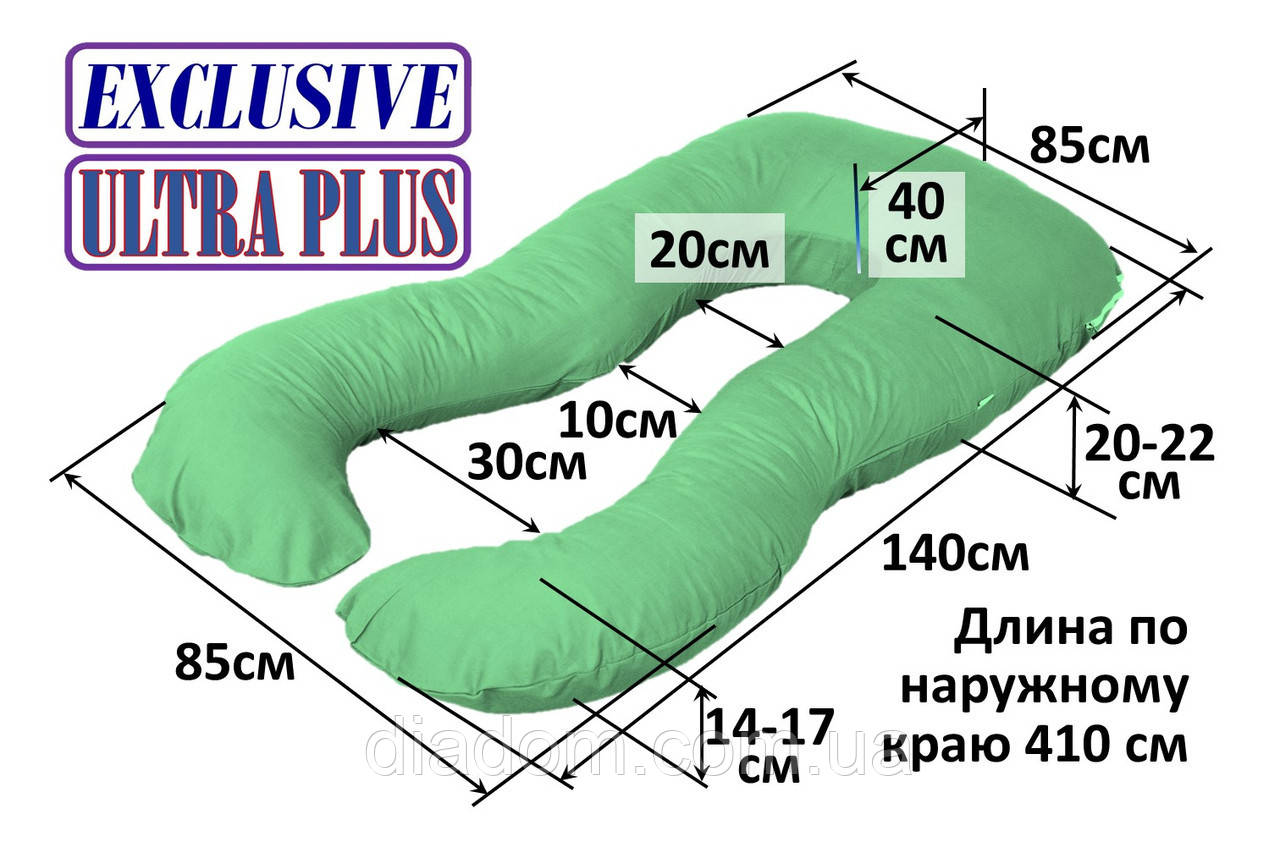 Подушка для беременных Exclusive ULTRA PLUS, в комплекте наволочка -- Поплин/Перкаль - фото 3 - id-p140855014