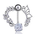 Сережки в пупок віночок із фіанітом, фото 2