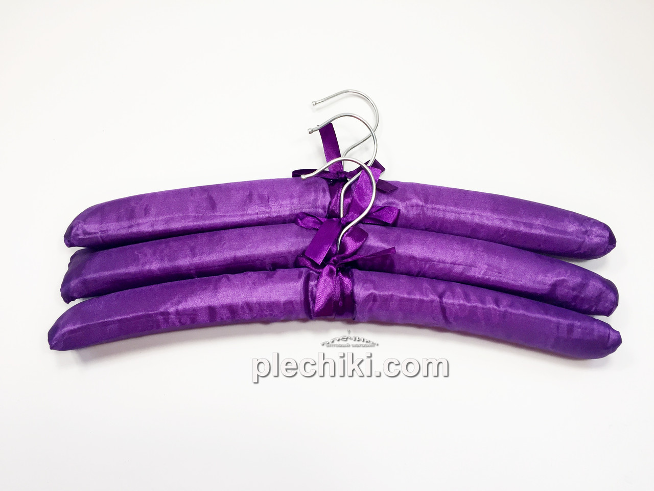 Сатинові плічка для делікатних речей фіолетового кольору, 3 штуки