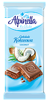 Молочный шоколад с кокосовой стружкой Alpinella Kokosowa, Польша, 90 г