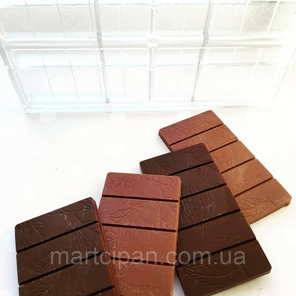 Плитка Какао на 4 шт. полікарбонатна форма для шоколаду, фото 1