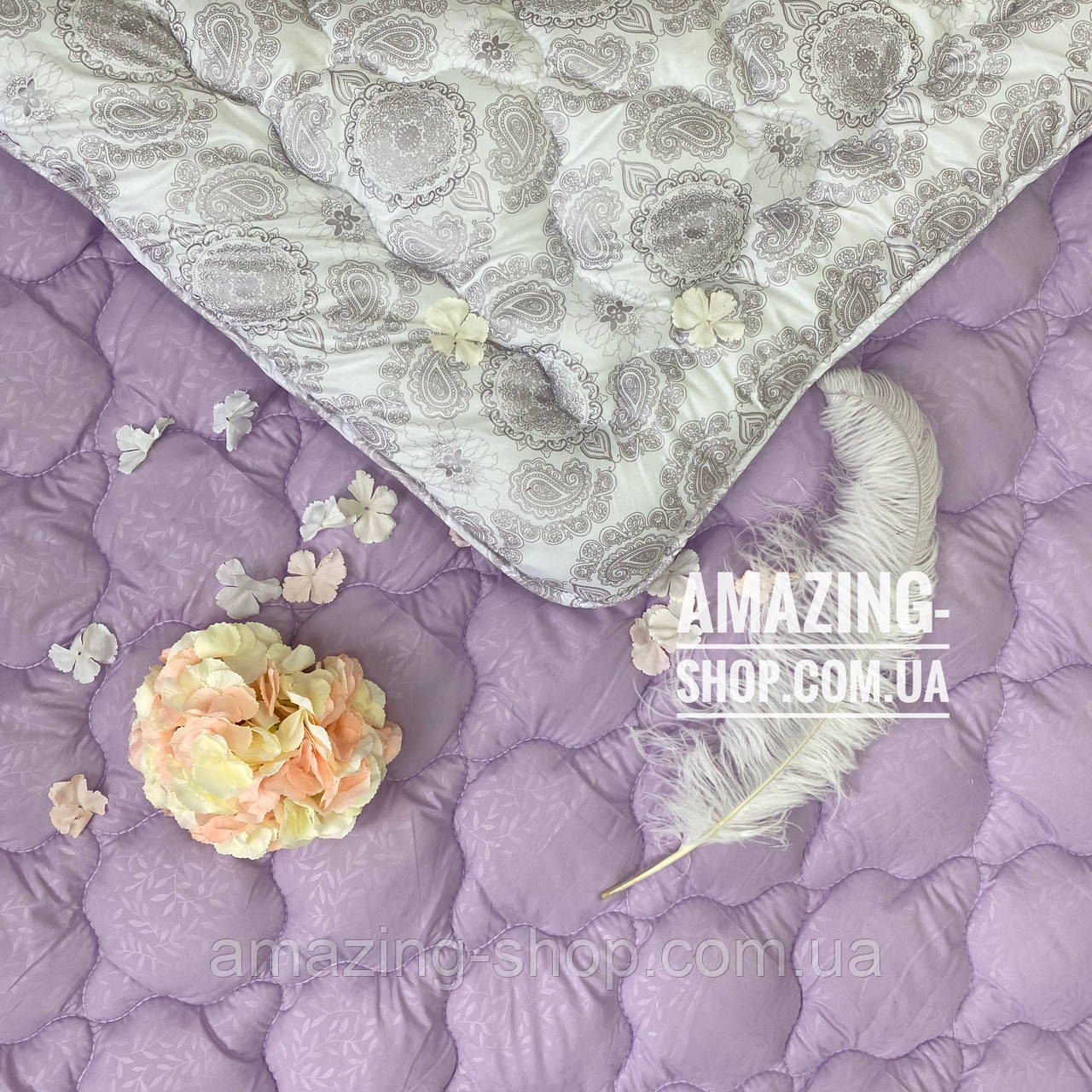 Ковдра двоспальна на холофайбері "АРДА" Розмір 175*215 см Ковдра наповнювач холофайбер. Стьобана ковдра, фото 1