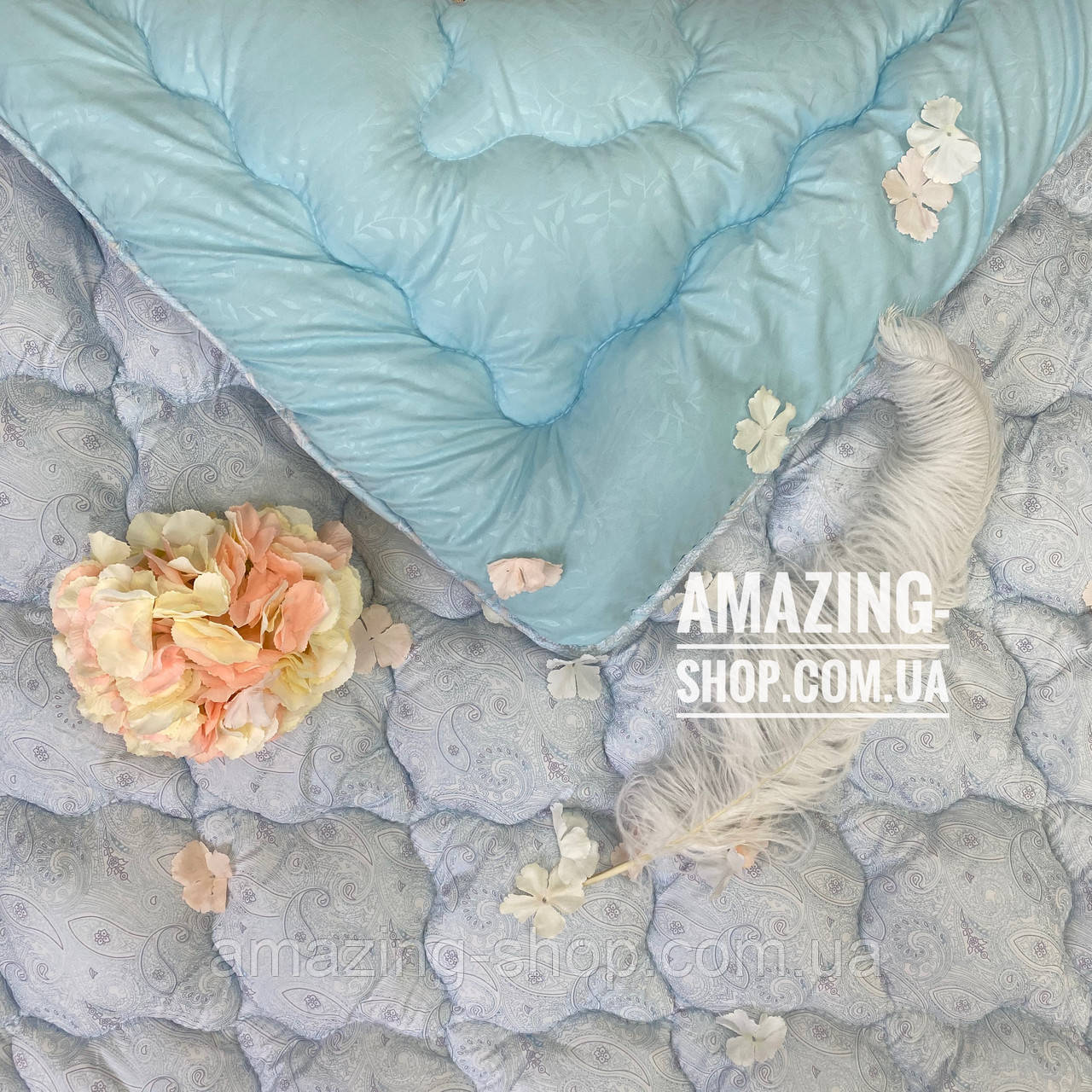 Ковдра двоспальна на холофайбері "АРДА" Розмір 175*215 см Ковдра наповнювач холофайбер. Стьобана ковдра, фото 1