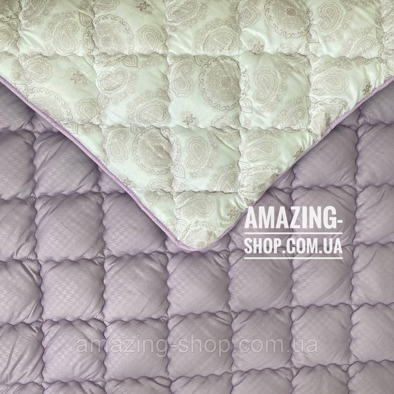 Ковдра двоспальна ОДА 175х210 см Тепла ковдра, наповнювач холофайбер. Стьобана ковдра ОДА, фото 1