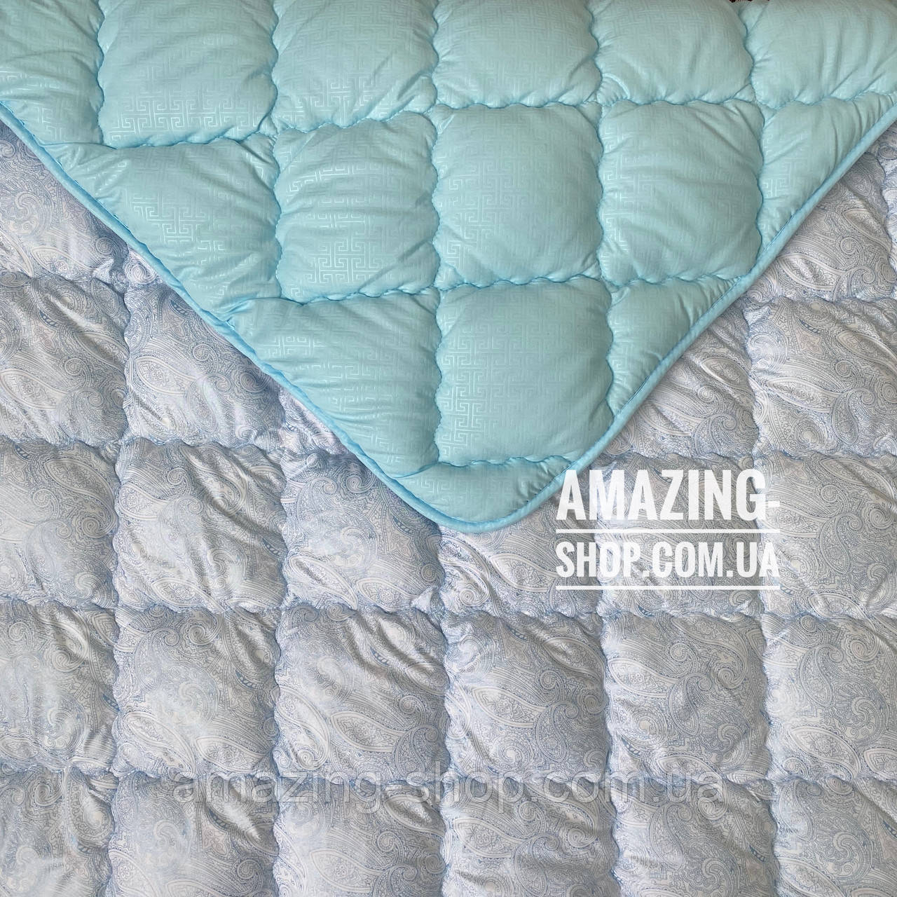 Ковдра полуторна на холофайбері "ODA" 155*210 см Тепла ковдра, наповнювач холофайбер. Стьобана ковдра ОДА, фото 1