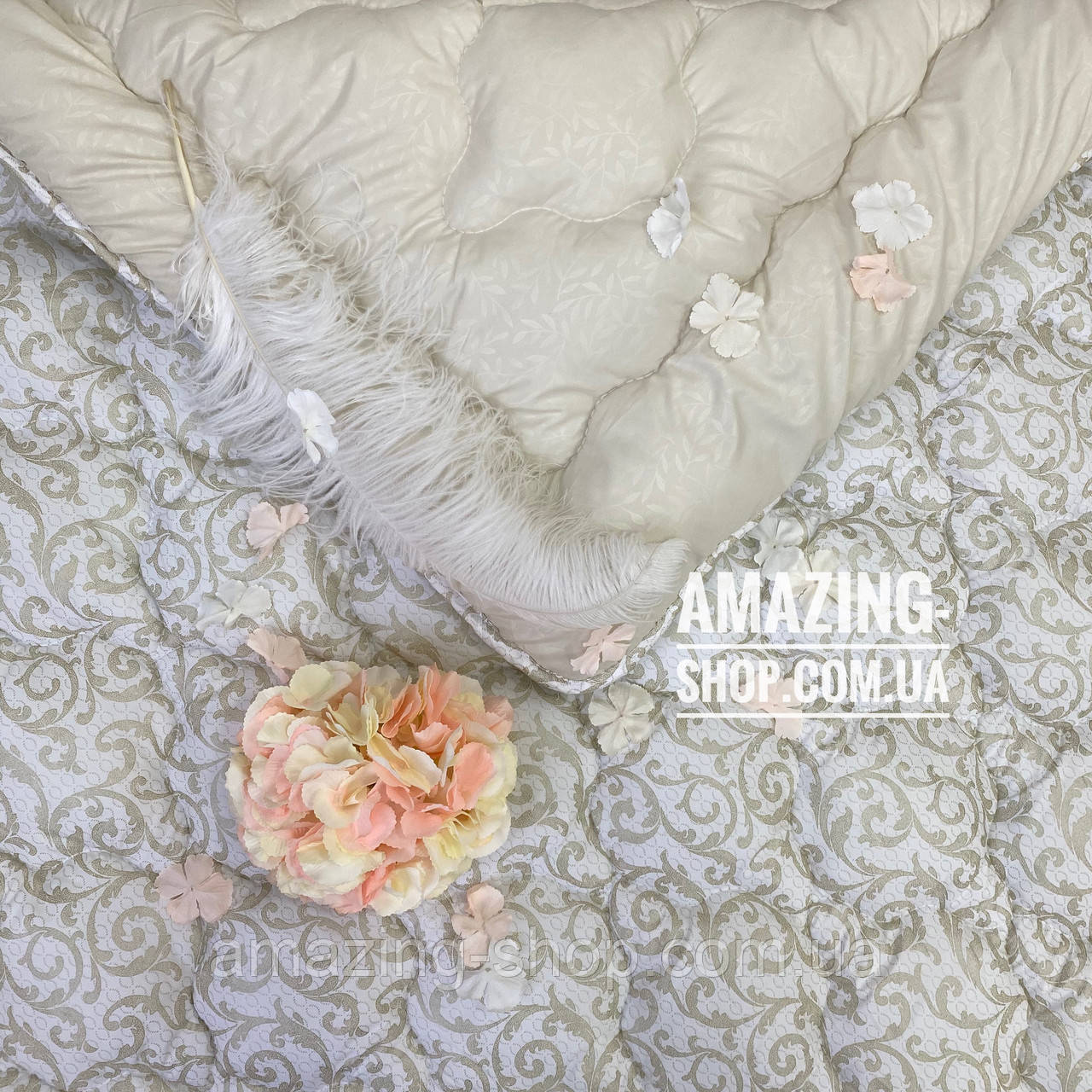 Ковдра полуторна на холофайбері "АРДА" Розмір 150*210 см Ковдра, наповнювач холофайбер. Стьобана ковдра, фото 1