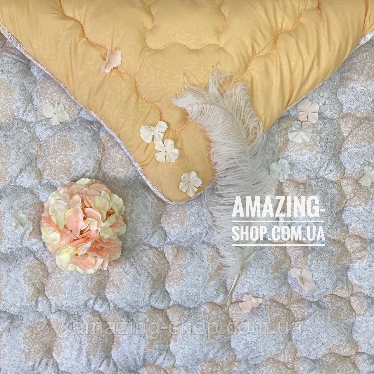 Ковдра Євро на холофайбері "АРДА" Розмір 195*215 см Ковдра наповнювач холофайбер. Стьобана ковдра, фото 1