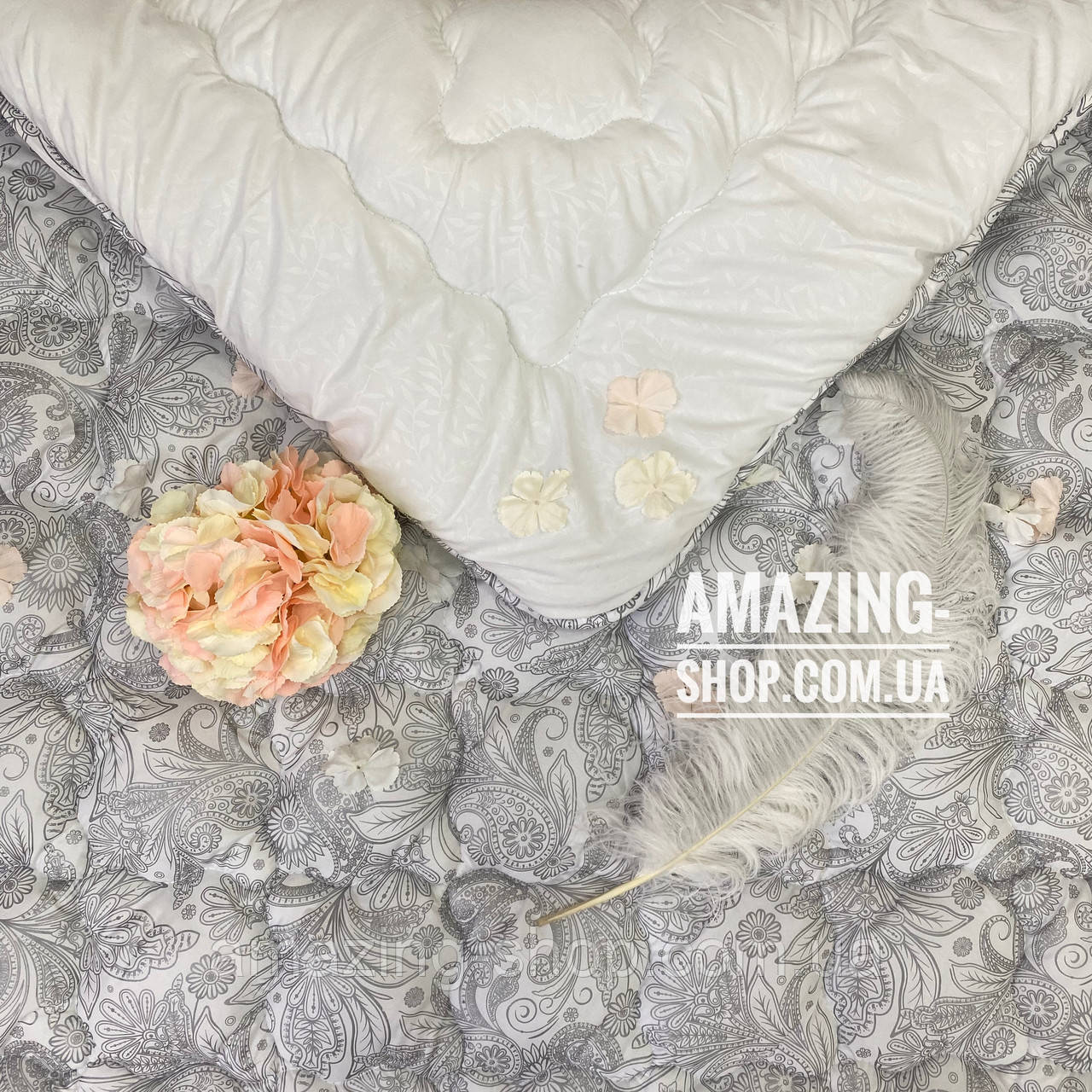 Ковдра полуторна на холофайбері "АРДА" Розмір 150*210 см Ковдра, наповнювач холофайбер. Стьобана ковдра, фото 1