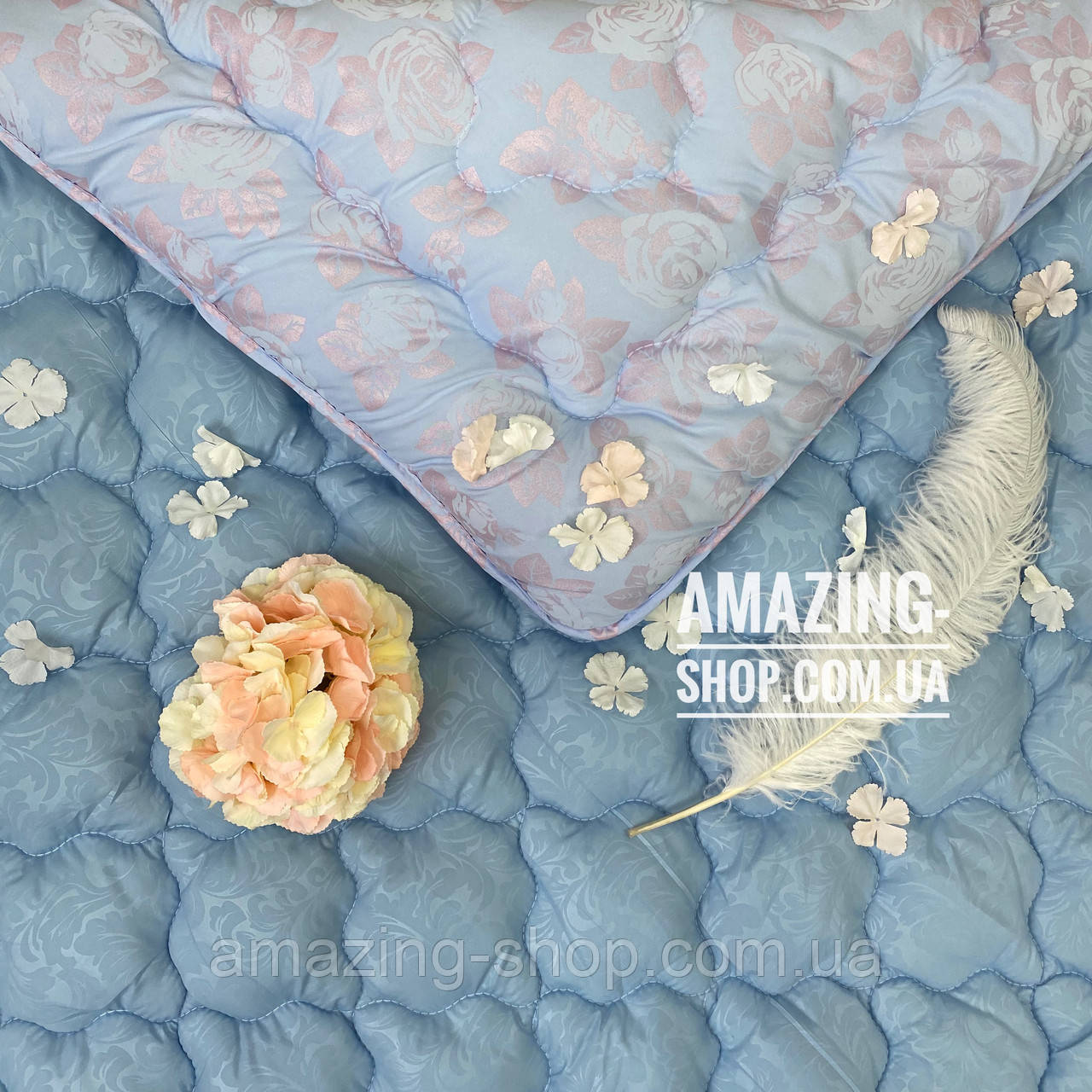 Ковдра полуторна на холофайбері "АРДА" Розмір 150*210 см Ковдра, наповнювач холофайбер. Стьобана ковдра, фото 1