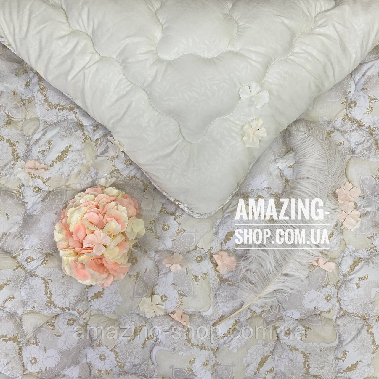 Ковдра полуторна на холофайбері "АРДА" Розмір 150*210 см Ковдра, наповнювач холофайбер. Стьобана ковдра, фото 1