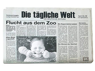 Товальетка з фото "Newspaper German"