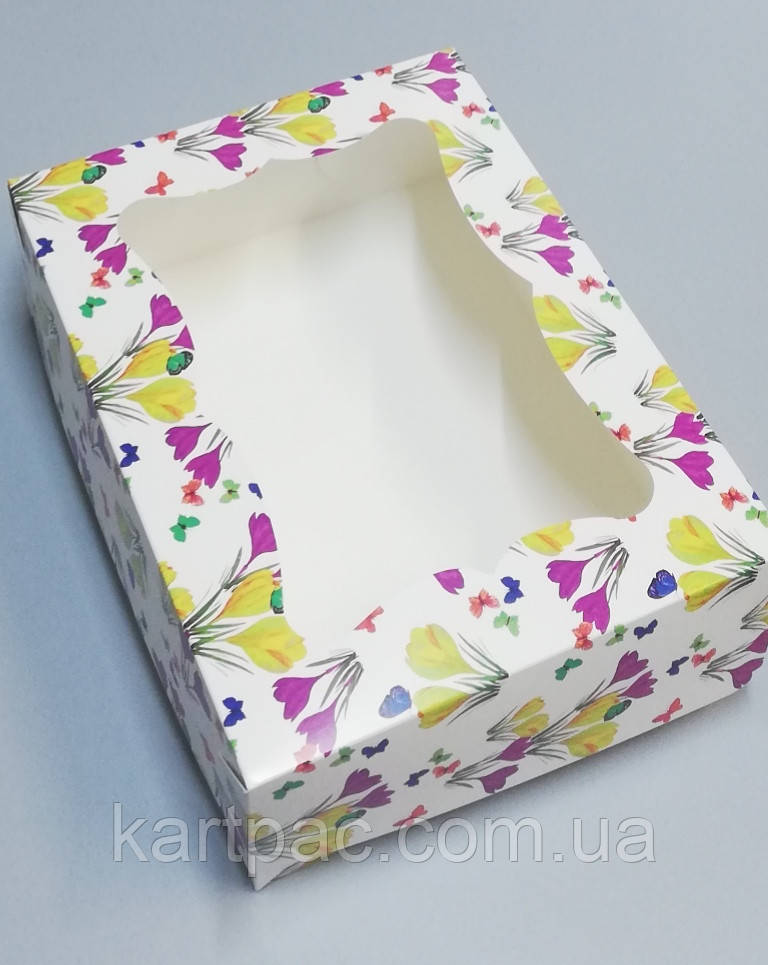 Коробка кондитерська "Квіти" 330х255х110