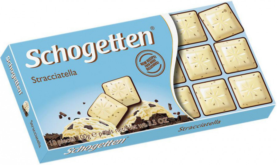 Білий німецький шоколад Schogetten Stracciatella, 100 г